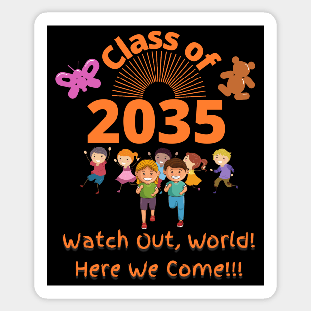 Class of 2035 Kindergarten School Kids Black Sticker by EvolvedandLovingIt